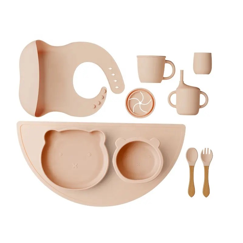 Boopkin Silicone Baby Feeding Tableware Complete Set (Pink)