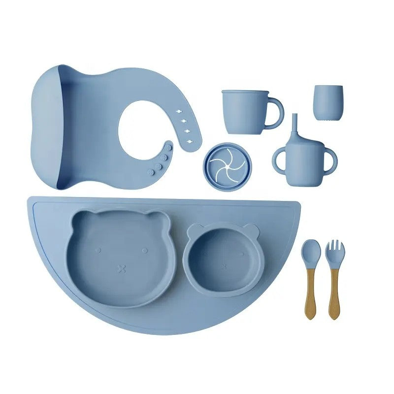 Boopkin Silicone Baby Feeding Tableware Complete Set (Blue)
