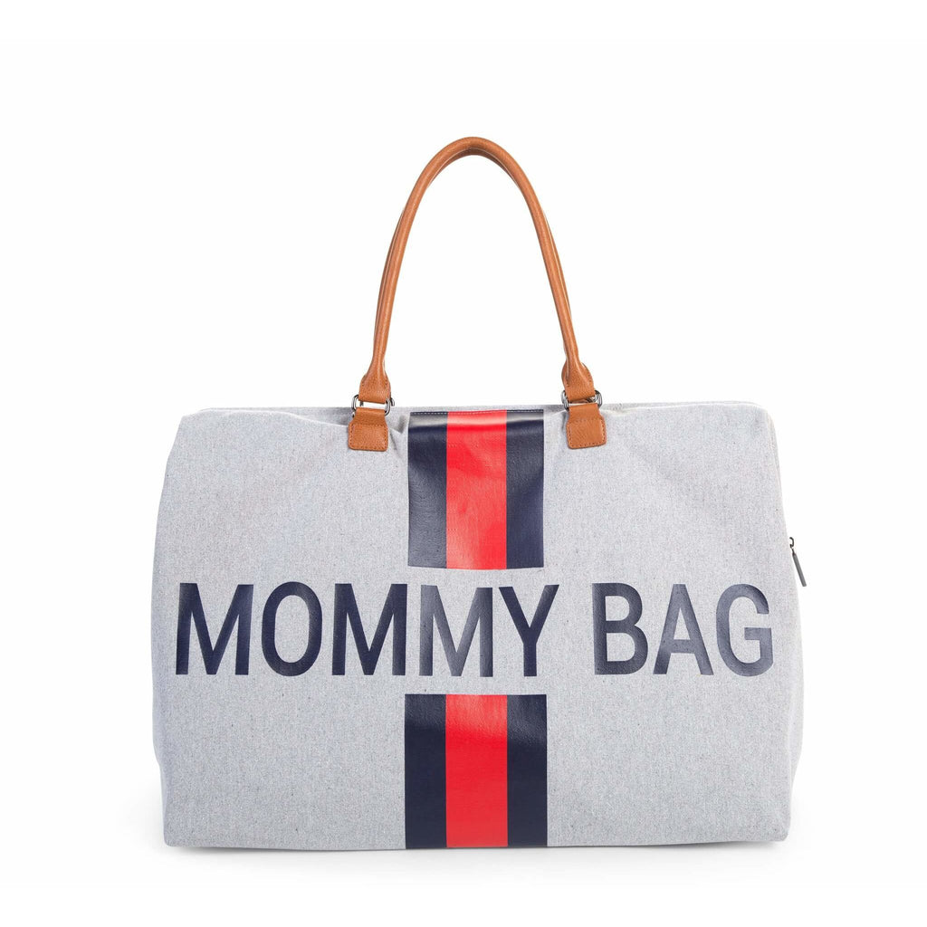 Mommy Bag Stripes Diaper Bag - Limited Edition Grey With Red/Blue Stripe