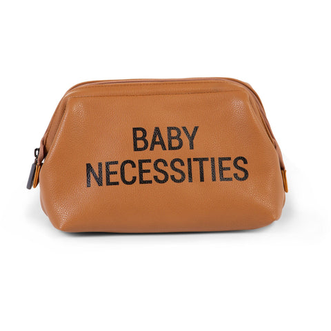 ChildHome Baby Necessities Toiletry Bag - Leatherlook Brown
