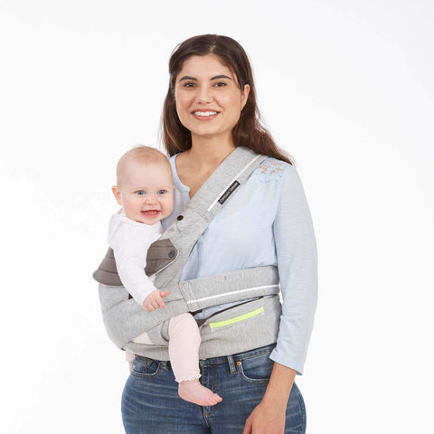 Contours Cocoon Hybrid Buckle Tie 5-in-1 Baby Carrier - Heather Grey
